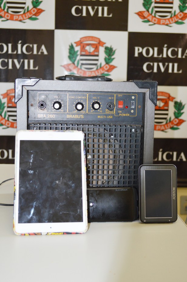 Entre os objetos recuperados estão uma caixa amplificadora de som da Igreja São Judas