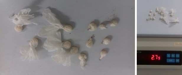 Porções de crack apreendidos em Fartura 3