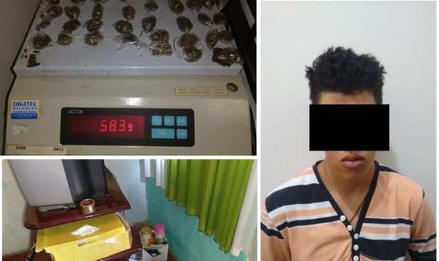 Iaras - Drogas apreendidas com estudante no bairro Santa Luzia